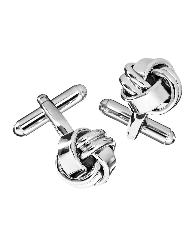 Link Up Men 's Silvertone Knot Cufflinks