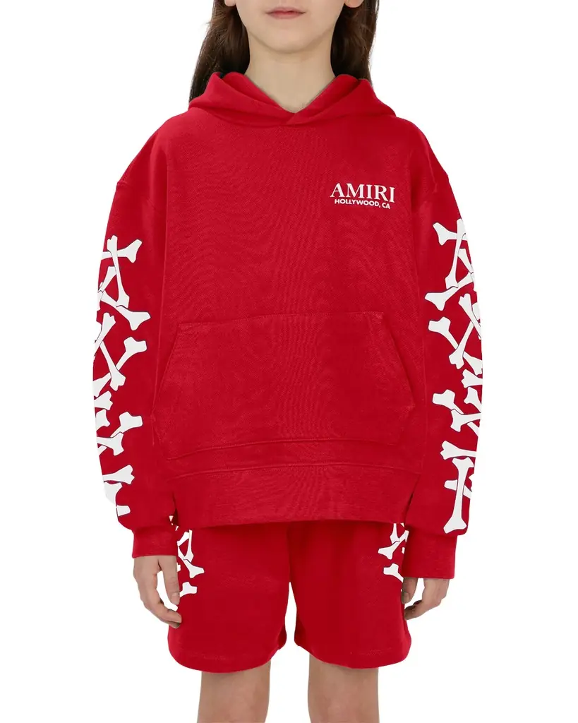 Amiri Kid 's Logo-Print Bones Hoodie, Size -12