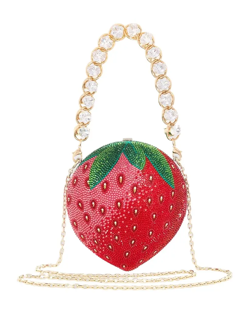 Judith Leiber Couture Strawberry Crystal Top-Handle Bag