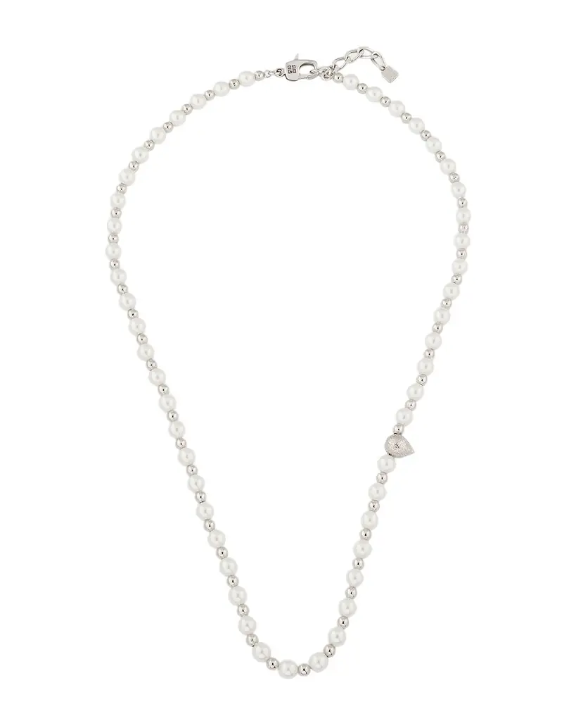 Givenchy Men 's G-Stud Pearly and Silvery Necklace
