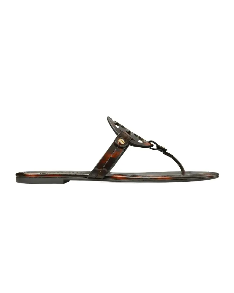 Tory Burch Miller Tortoise-Print Leather Sandals