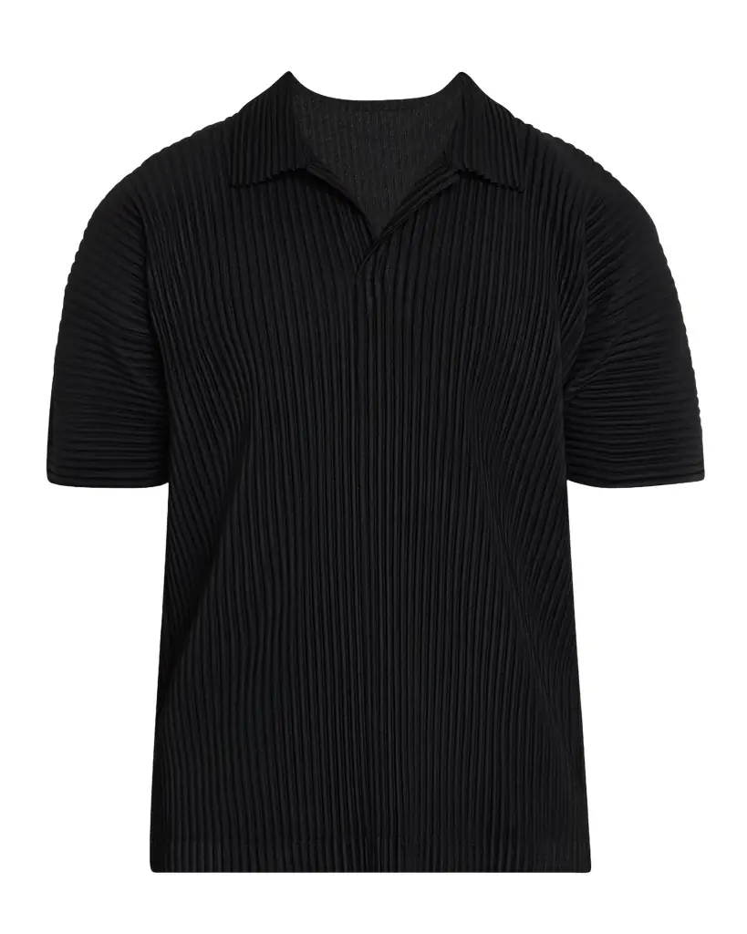 Homme Plisse Issey Miyake Men 's Pleated Polo Shirt