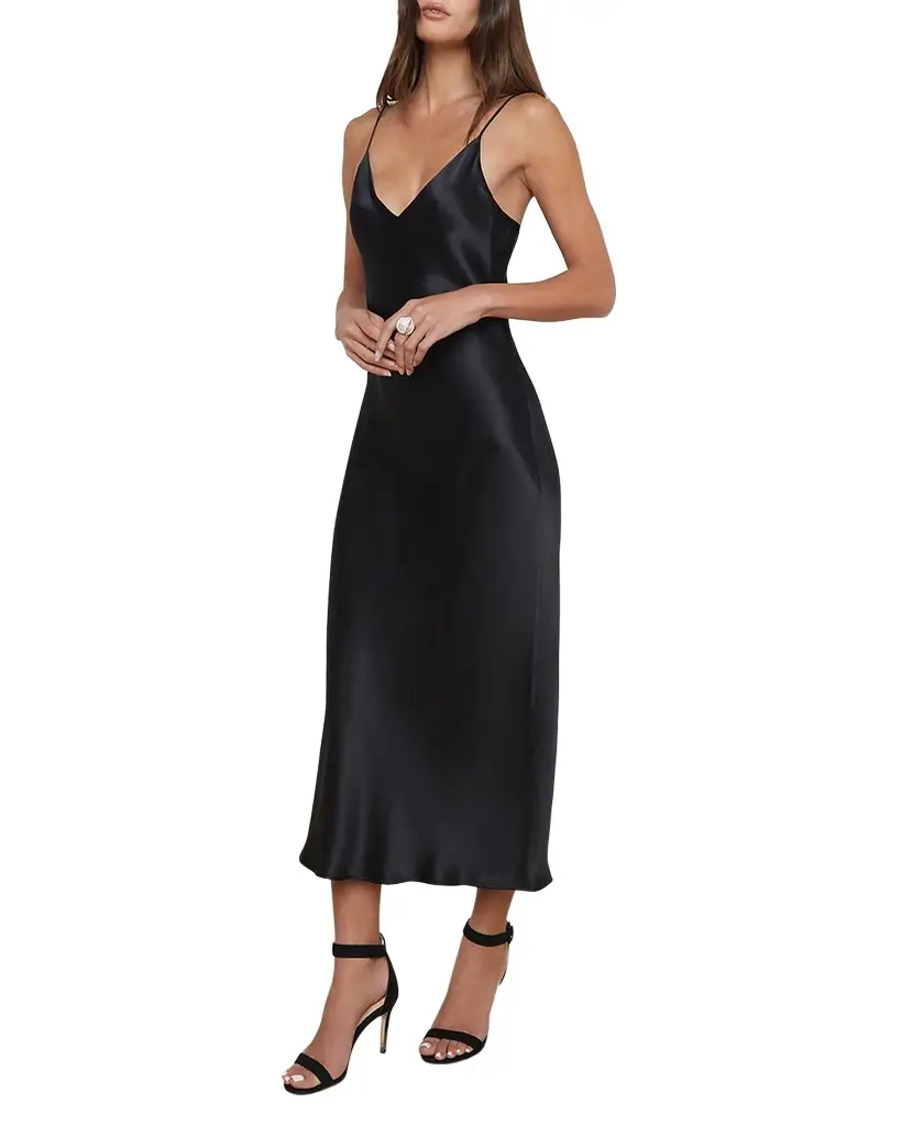 L 'Agence Seridie Mid-Length Silk Slip Dress