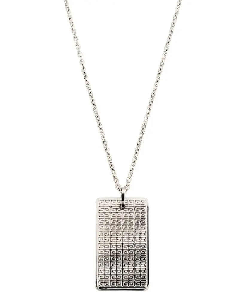 Givenchy Men 's Silvery 4G Allover Tag Necklace