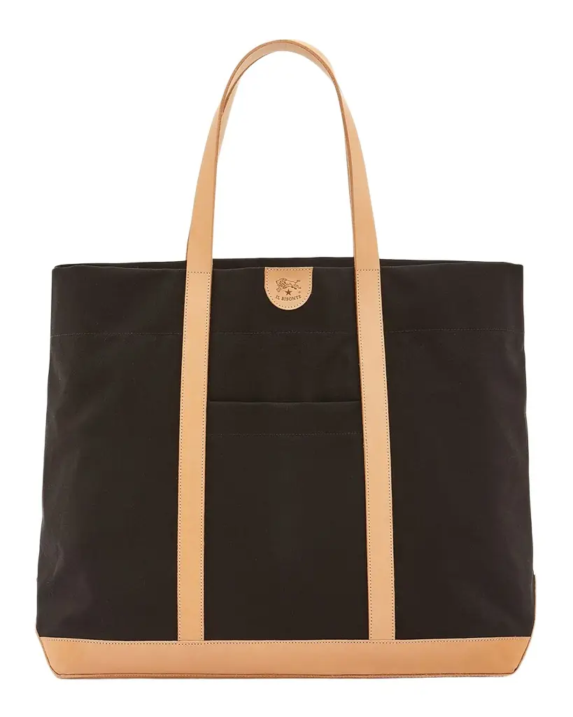 Il Bisonte Caramella Large Canvas Shopper Tote Bag