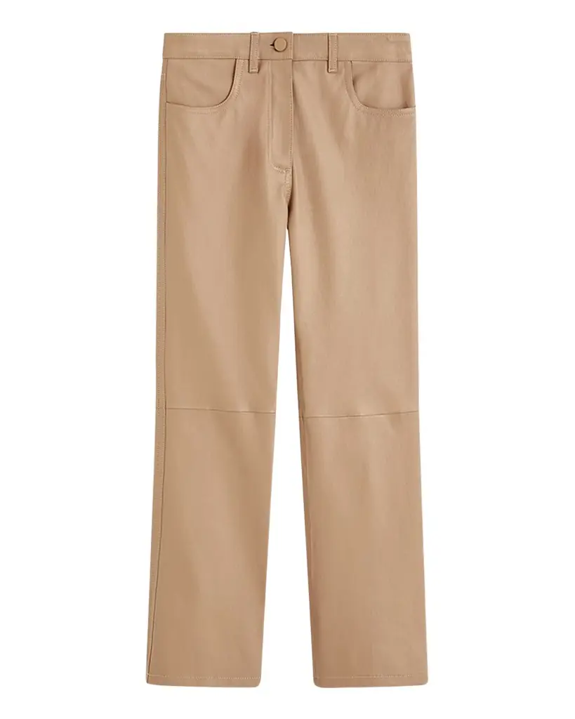 Joseph Duke Cropped Straight-Leg Leather Pants