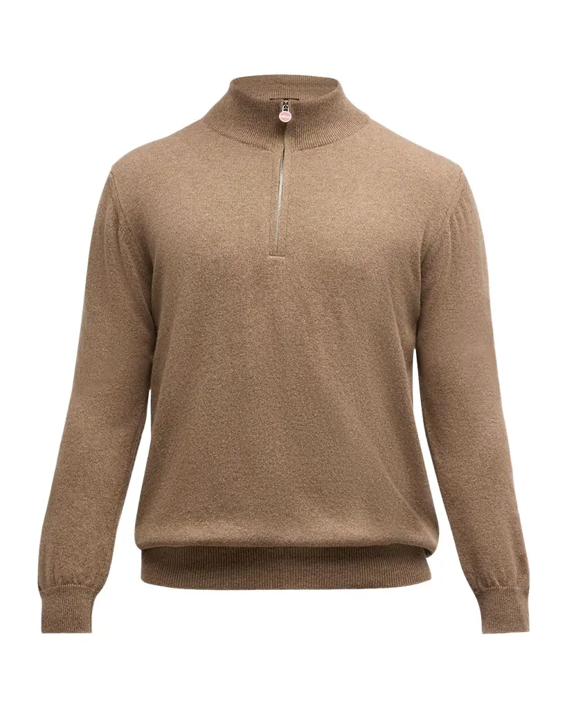 Kiton Men 's Cashmere Quarter-Zip Sweater
