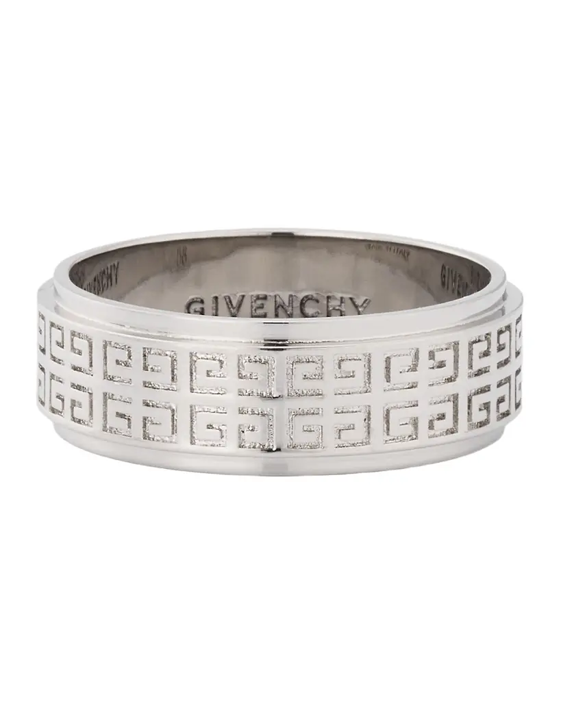 Givenchy Men 's Silvery 4G Allover Ring