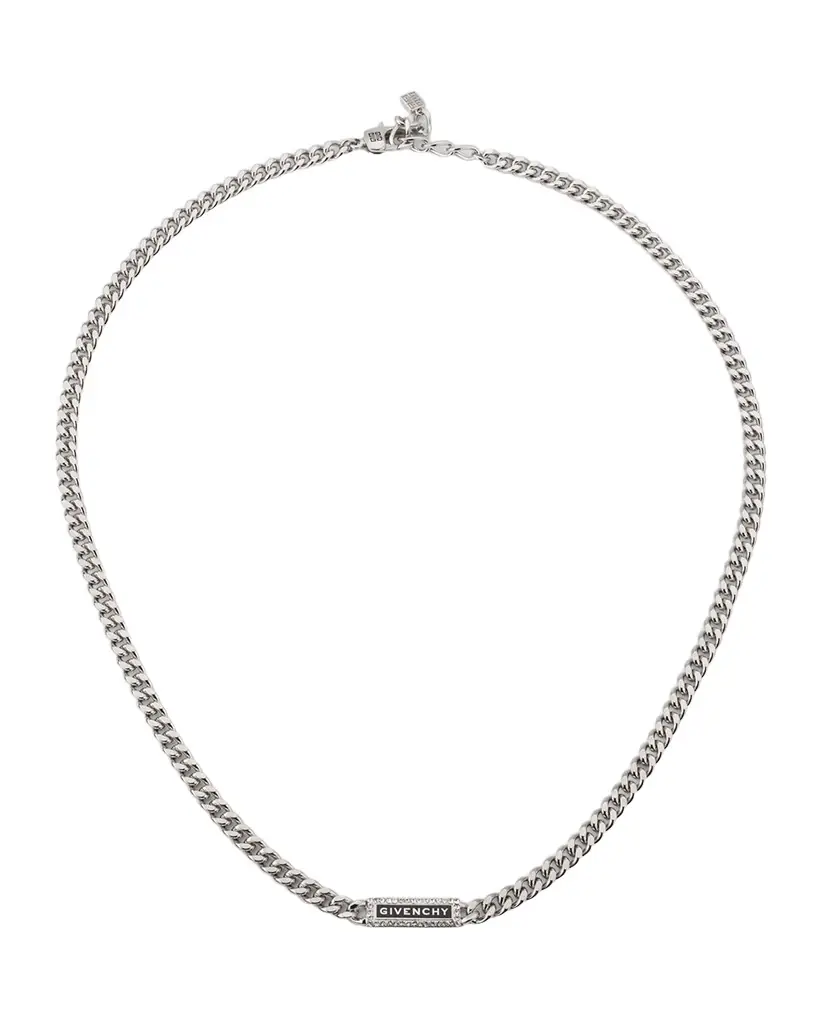 Givenchy Men 's ID Logo and Crystals Necklace