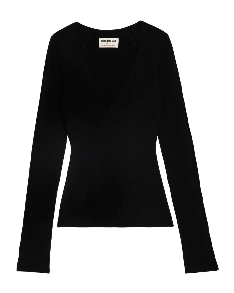 Zadig & Voltaire Syla Ribbed Merino Wool-Blend Sweater