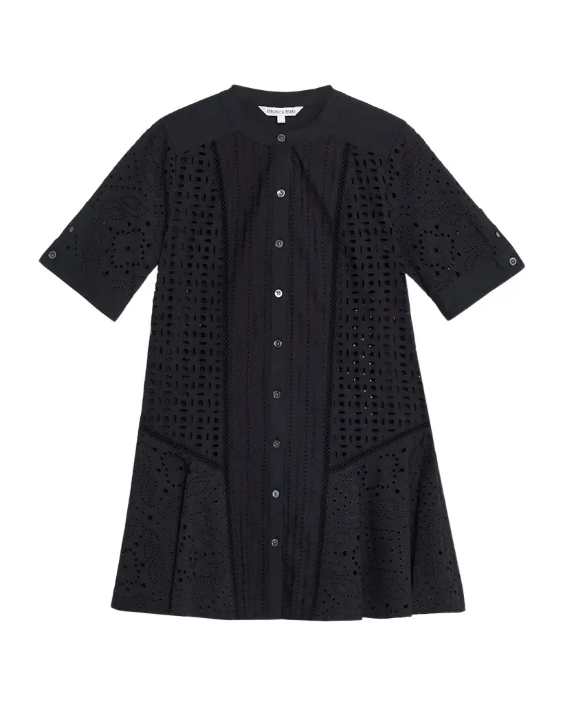 sumatra cotton eyelet dress Veronica Beard Sumatra Eyelet Shirtdress in White 60% Off