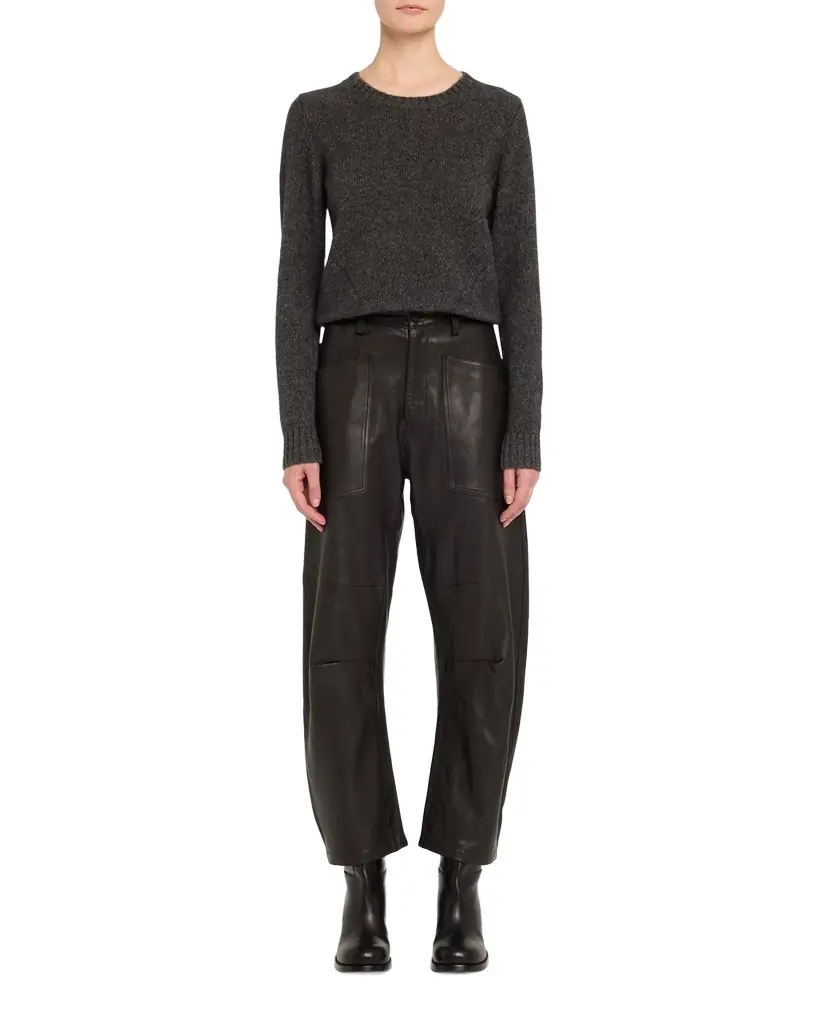 Nili Lotan Shon Barrel Leather Pants