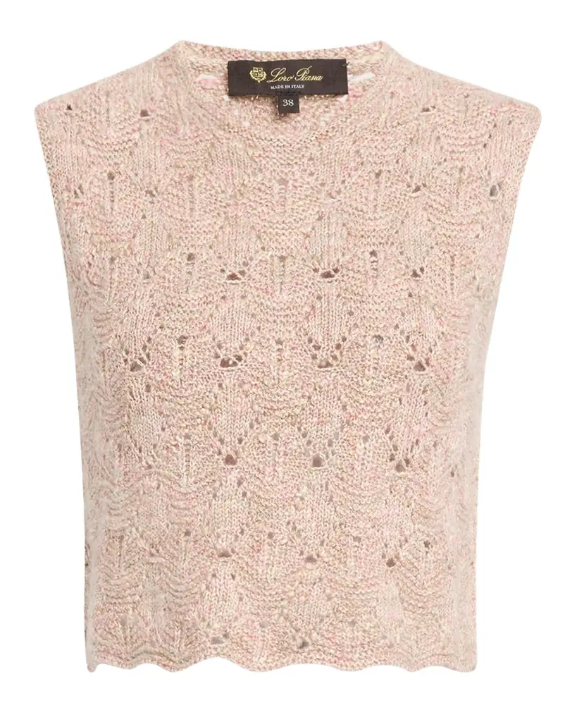 Loro Piana Verbania Sleeveless Cashmere Crop Sweater