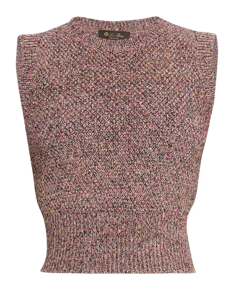 Loro Piana Ispra Sleeveless Tweed-Knit Sweater