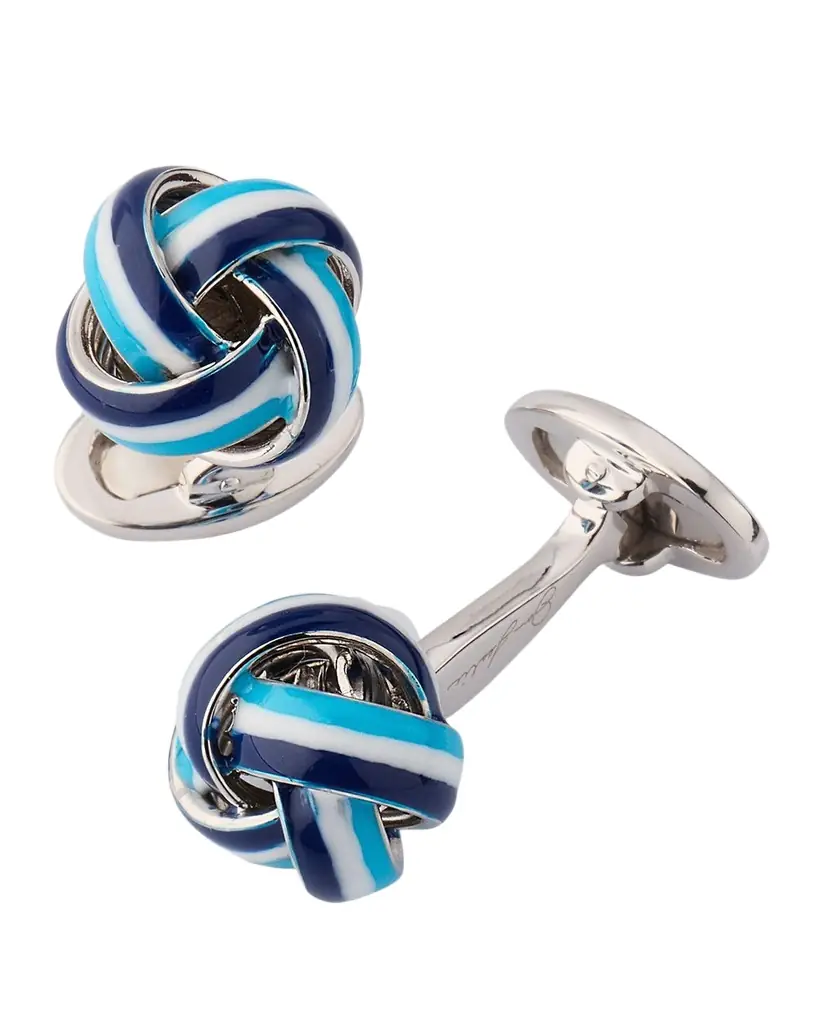 Jan Leslie Men 's Multi-Enamel Knot Cufflinks