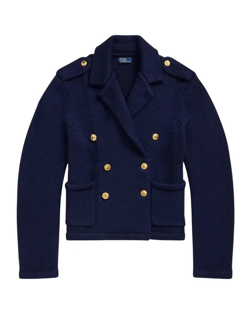 Polo Ralph Lauren Double-Breasted Wool Sweater Blazer