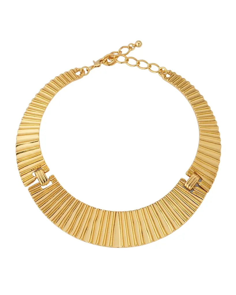 Kenneth Jay Lane Three-Part Tapered Ribbed Choker Necklace
