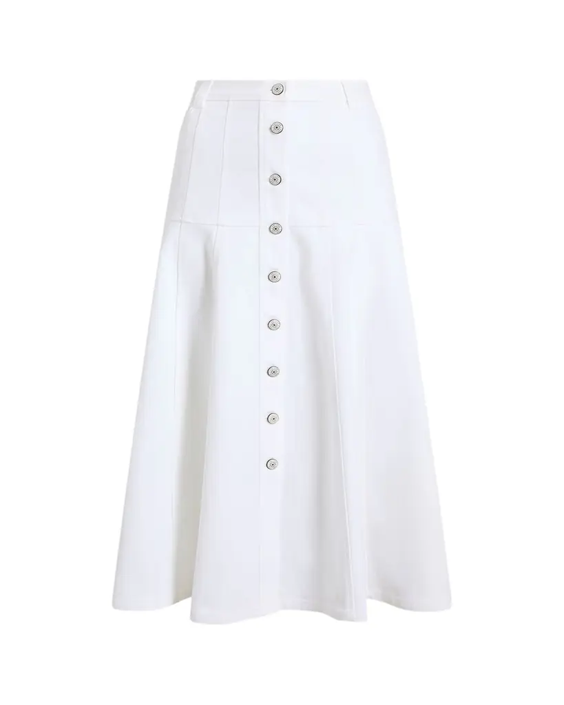 Cinq a Sept Veena Button-Front Midi Skirt