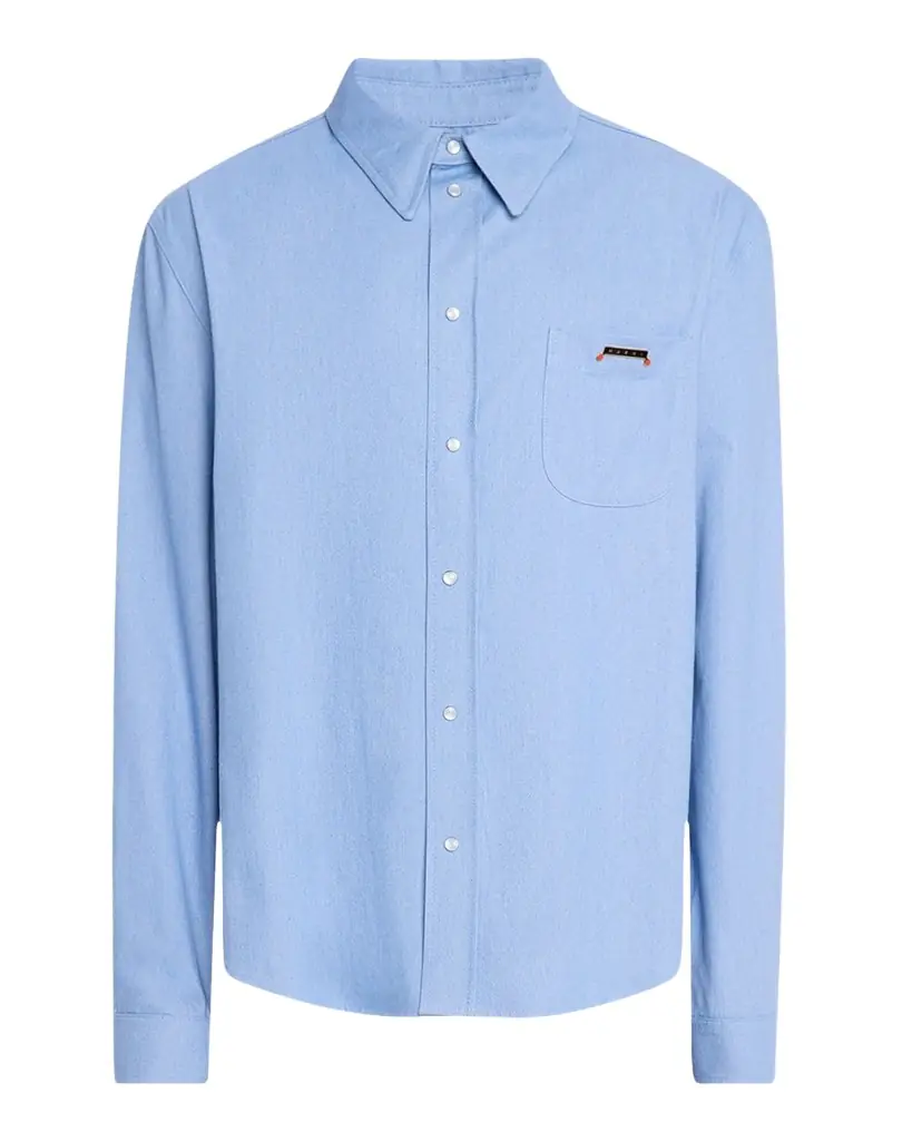 Marni Men 's Denim Point Collar Overshirt
