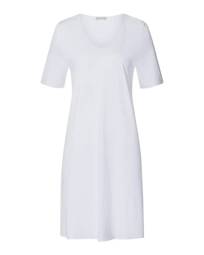 Hanro Silk-Trim Mercerized Cotton Nightgown