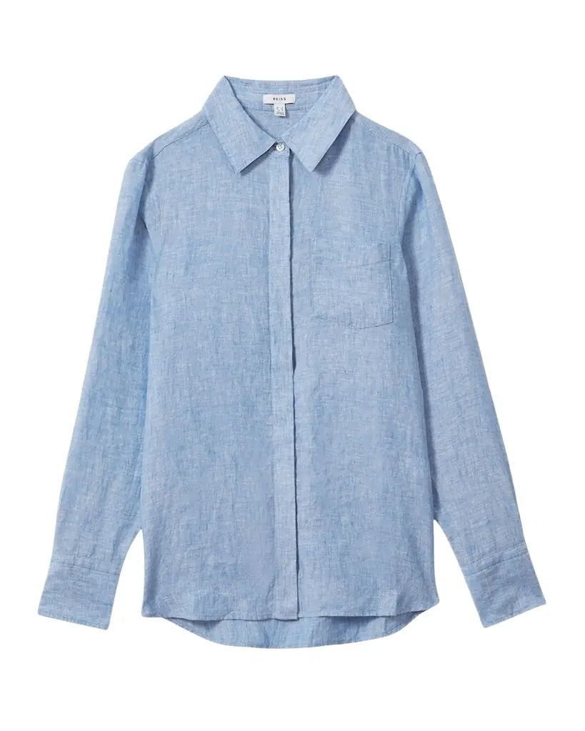 Reiss Belle Button-Down Linen Shirt