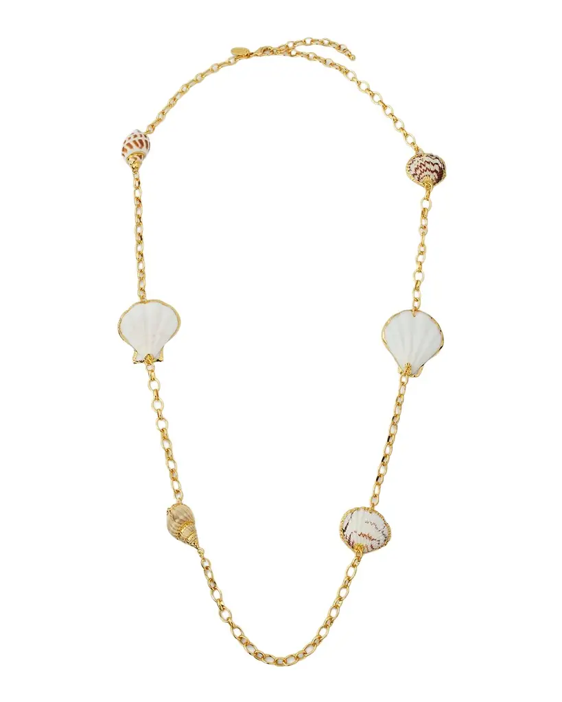 Kenneth Jay Lane Multi-Seashell Station Necklace