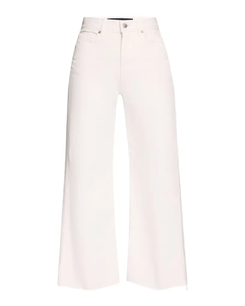 Veronica Beard Taylor Cropped High-Rise Wide Jeans