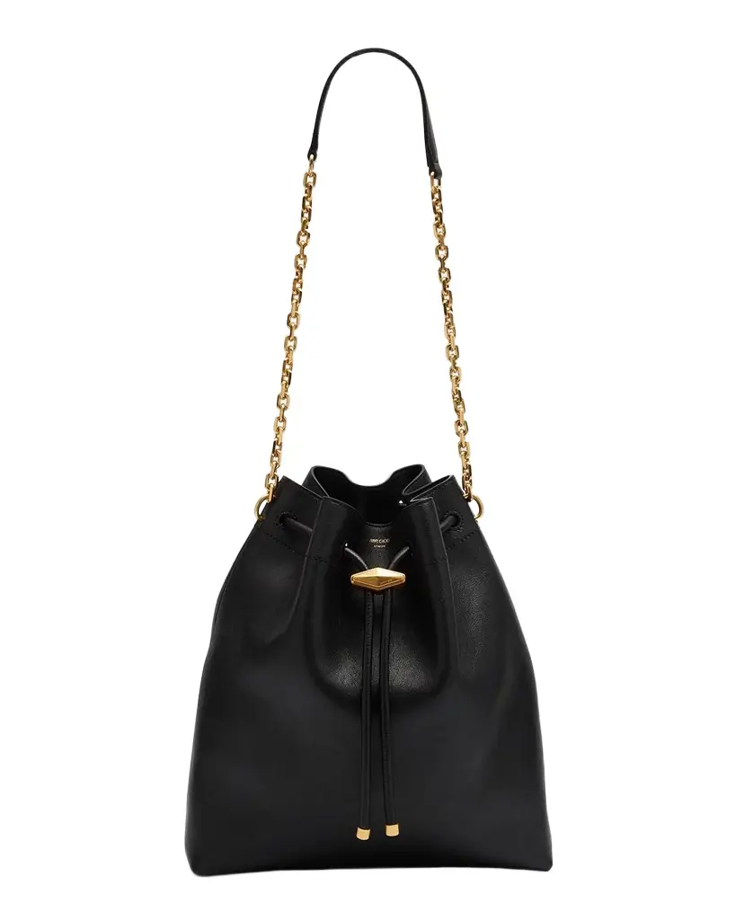 Jimmy Choo Cinch Leather Drawstring Bucket Bag