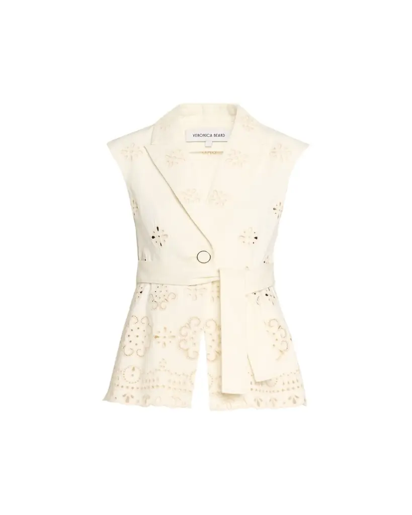 Veronica Beard Townes Eyelet Twill Vest