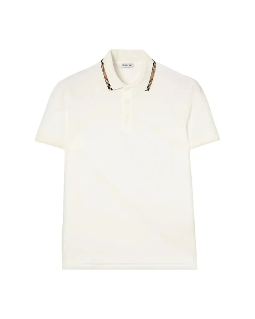 Burberry Men's Slim Fit Check-Placket Pique Polo Shirt