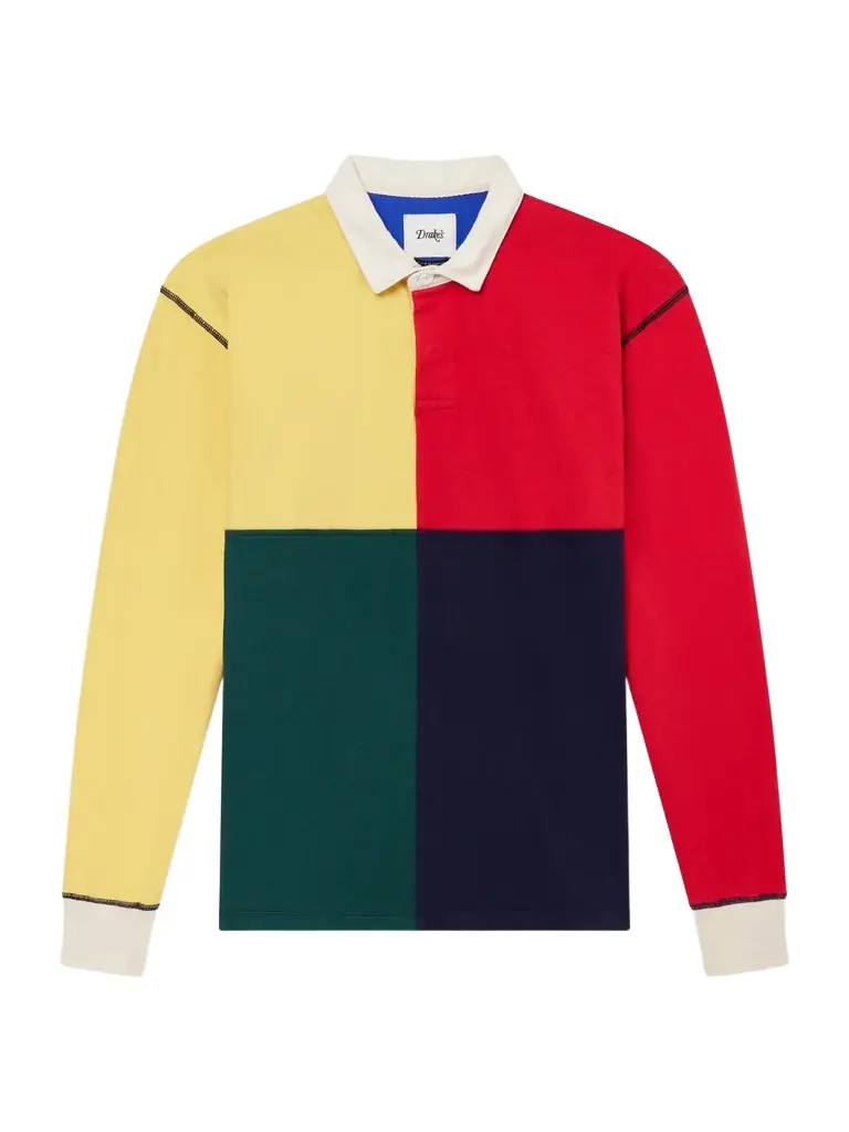 Drake's Colour-Block Cotton-Jersey Rugby Shirt - Men