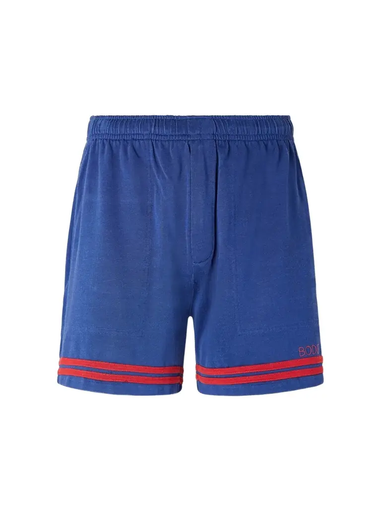 BODE Lakewood Straight-Leg Logo-Embroidered Striped Jersey Shorts - Men