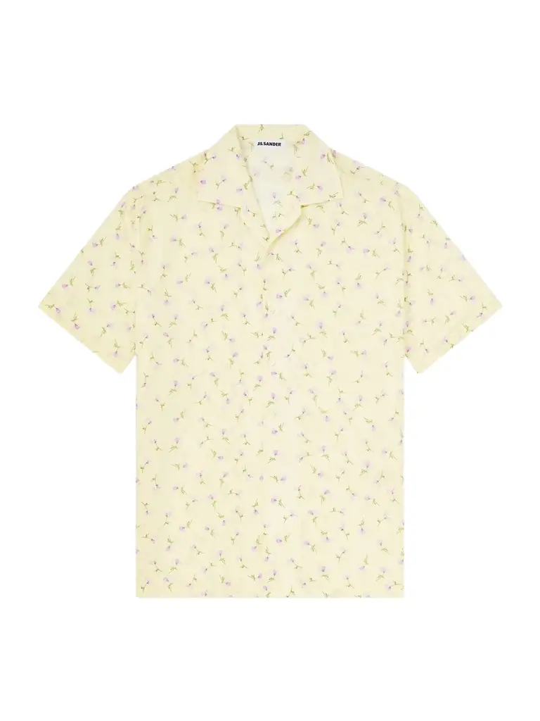 Jil Sander Camp-Collar Printed Cotton Shirt - Men