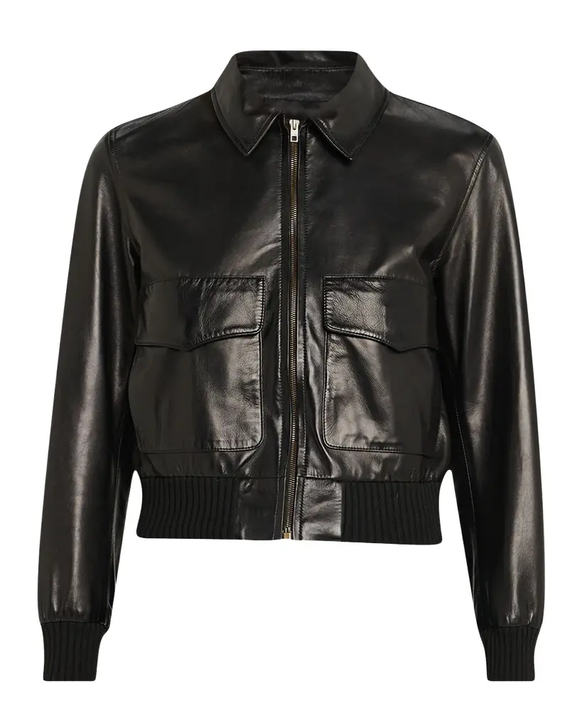 Nili Lotan Redley Leather Bomber Jacket