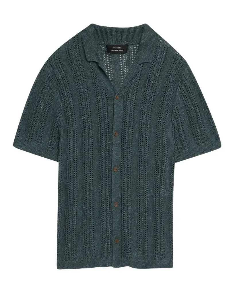 Vince Men 's Crochet Cabana Shirt