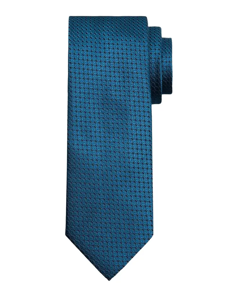 Canali Men 's Geometric Silk Jacquard Tie