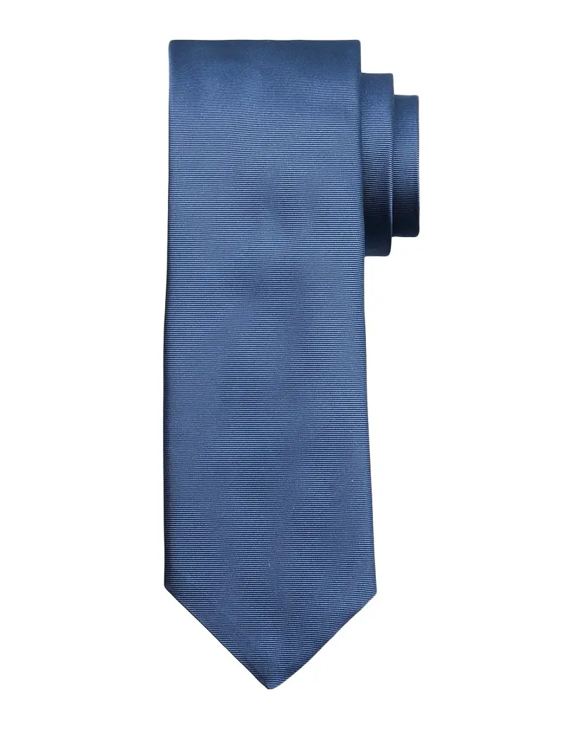 Canali Men 's Solid Silk Twill Tie