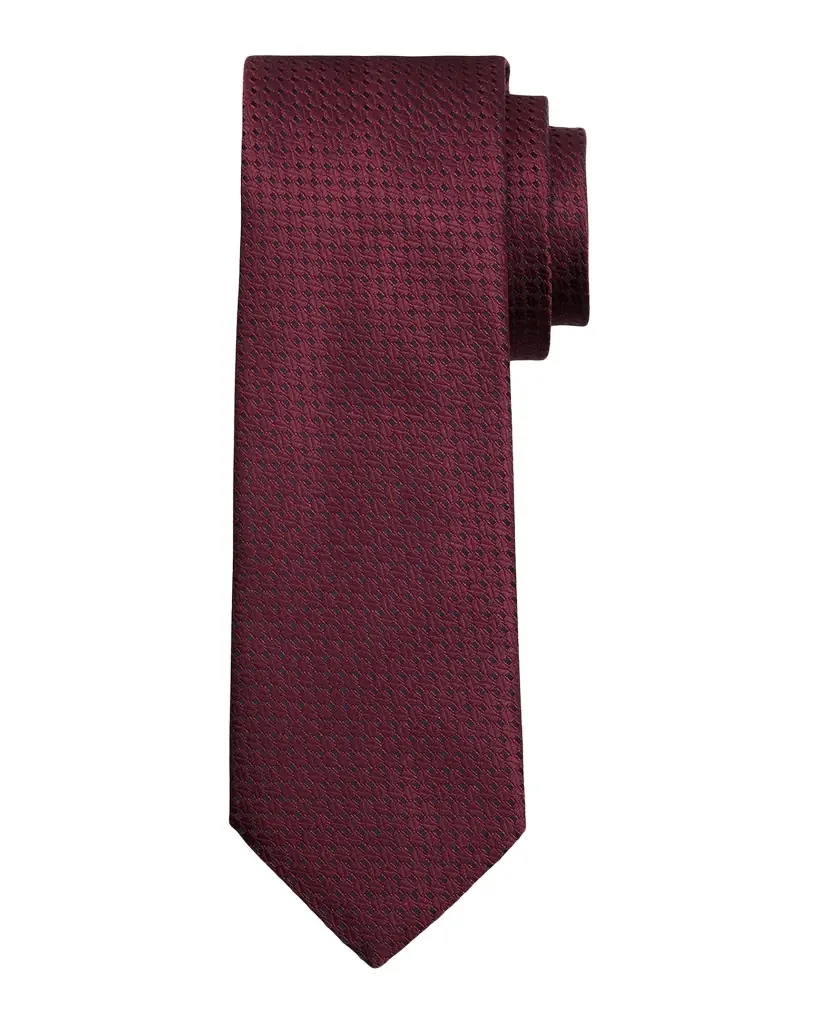 Canali Men 's Geometric Silk Jacquard Tie
