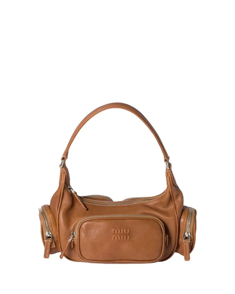 Miu Miu Pocket Nappa Leather Shoulder Bag