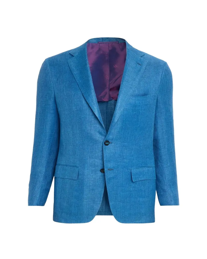Kiton Men's Linen, Cashmere and Silk Herringbone Sport Coat