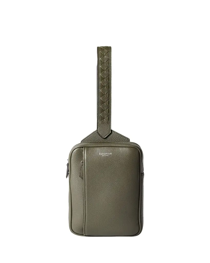 Serapian Men's Cachem Leather Sling Bag