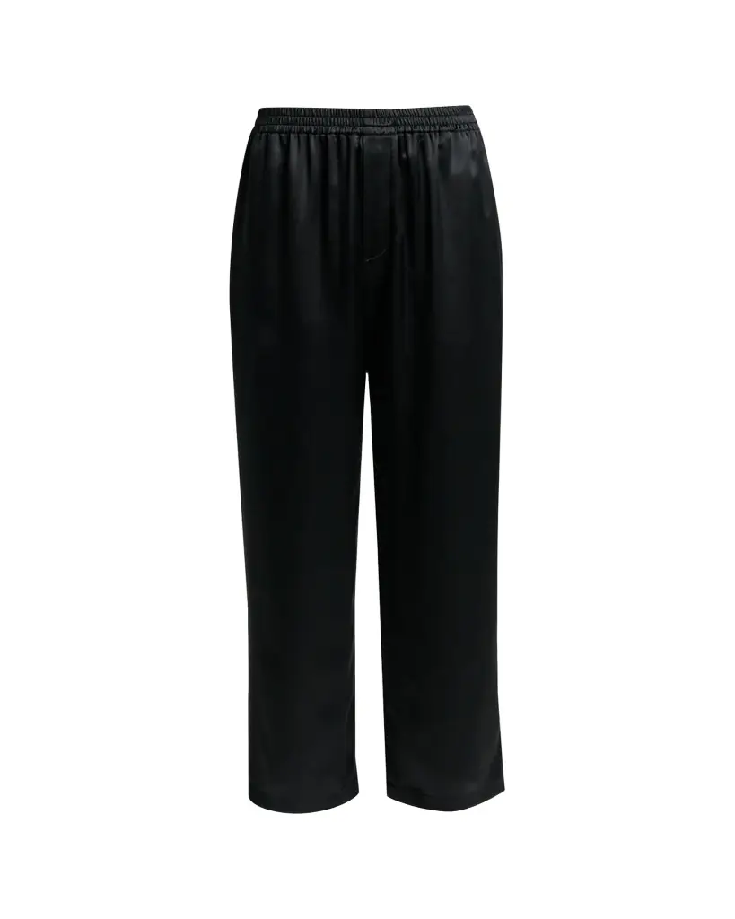 Saint Laurent Silk Straight-Leg Crop Pajama Pants