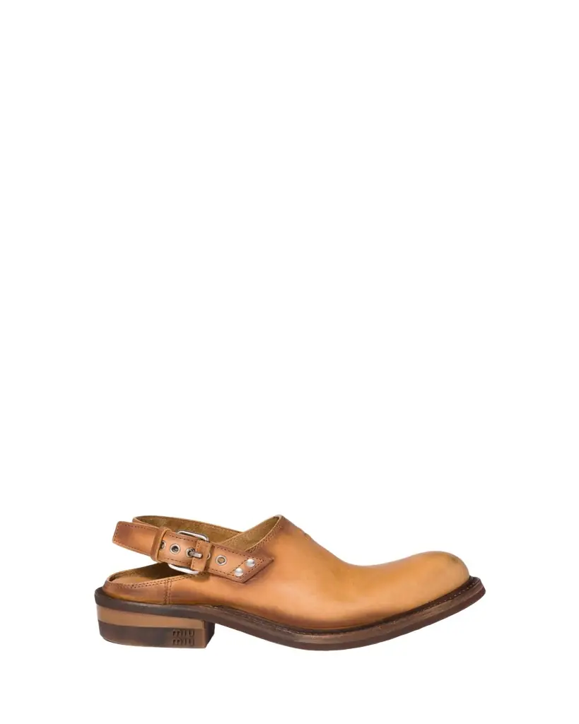 Miu Miu Leather Slingback Mules