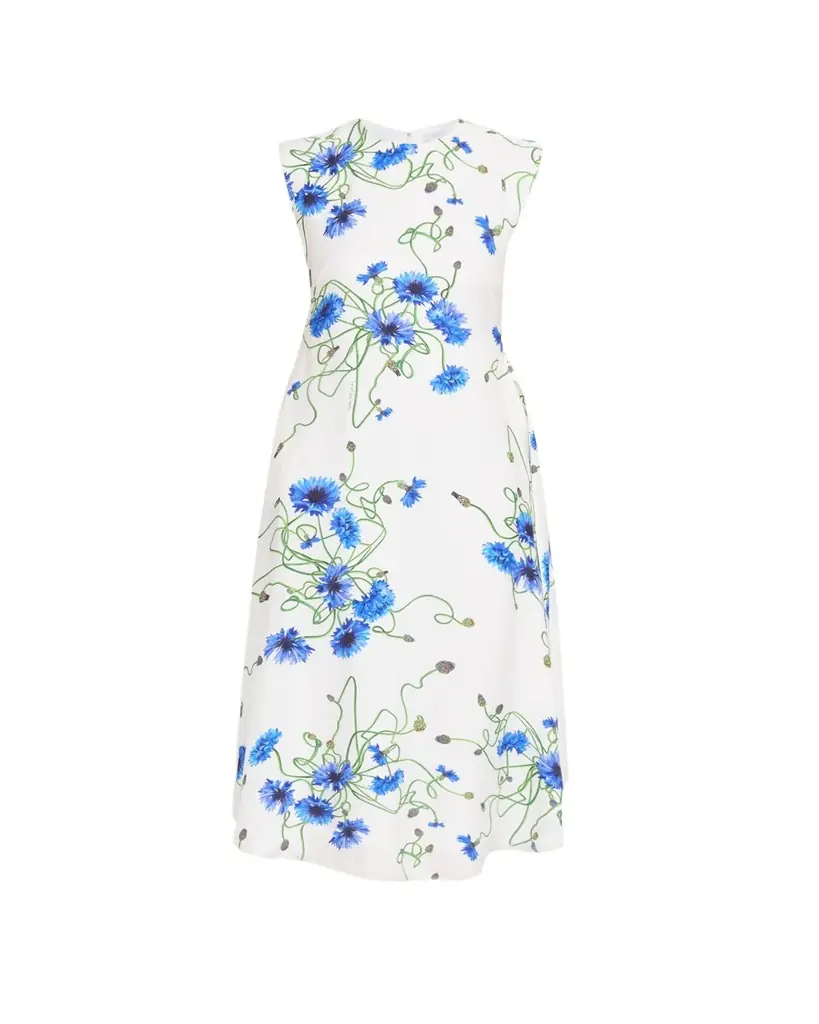 Stella McCartney Floral Print Hammered Viscose Midi Dress