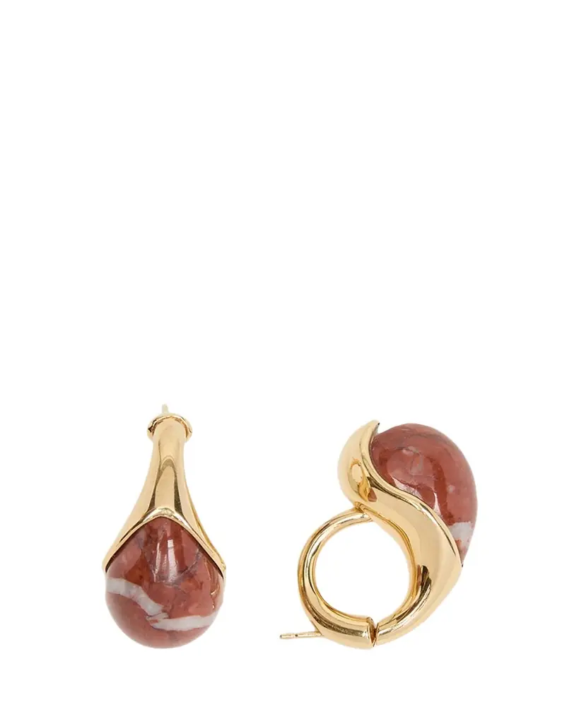 Bottega Veneta Drop Marble Earrings, Red