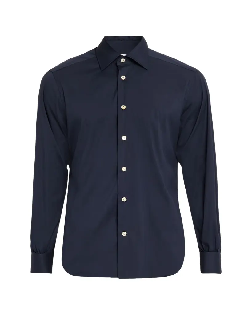Kiton Men's Solid Cotton Sport Shirt