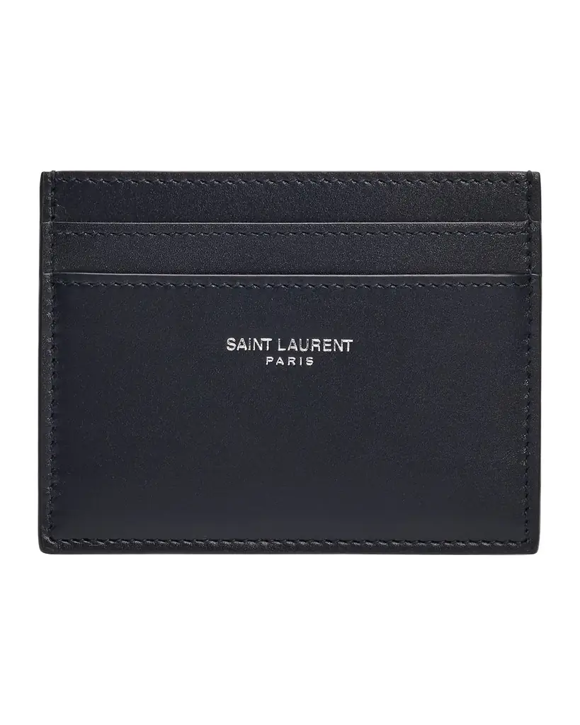 Saint Laurent Men 's Card Case in Smooth Leather