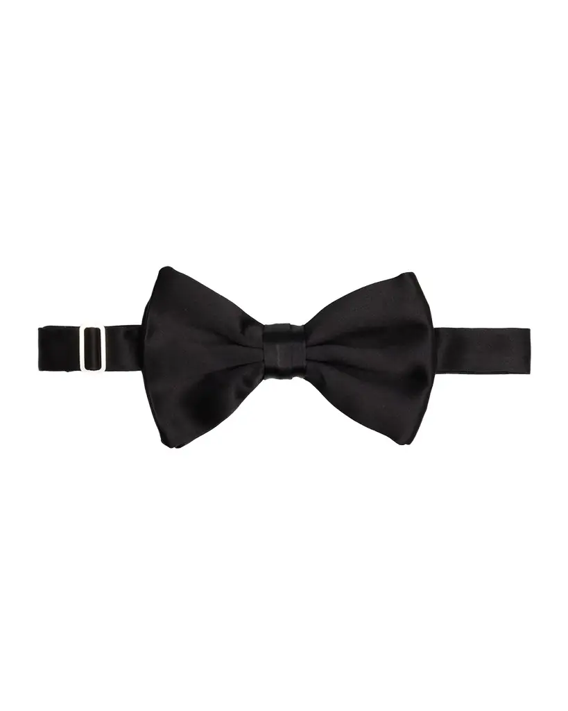 Giorgio Armani Men 's Black Silk Pre-Tied Bow Tie