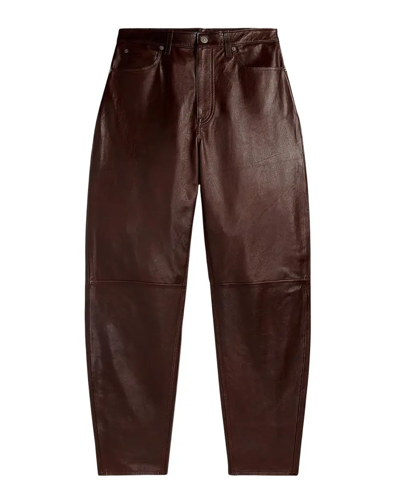 Polo Ralph Lauren Curved Tapered Leather Pants
