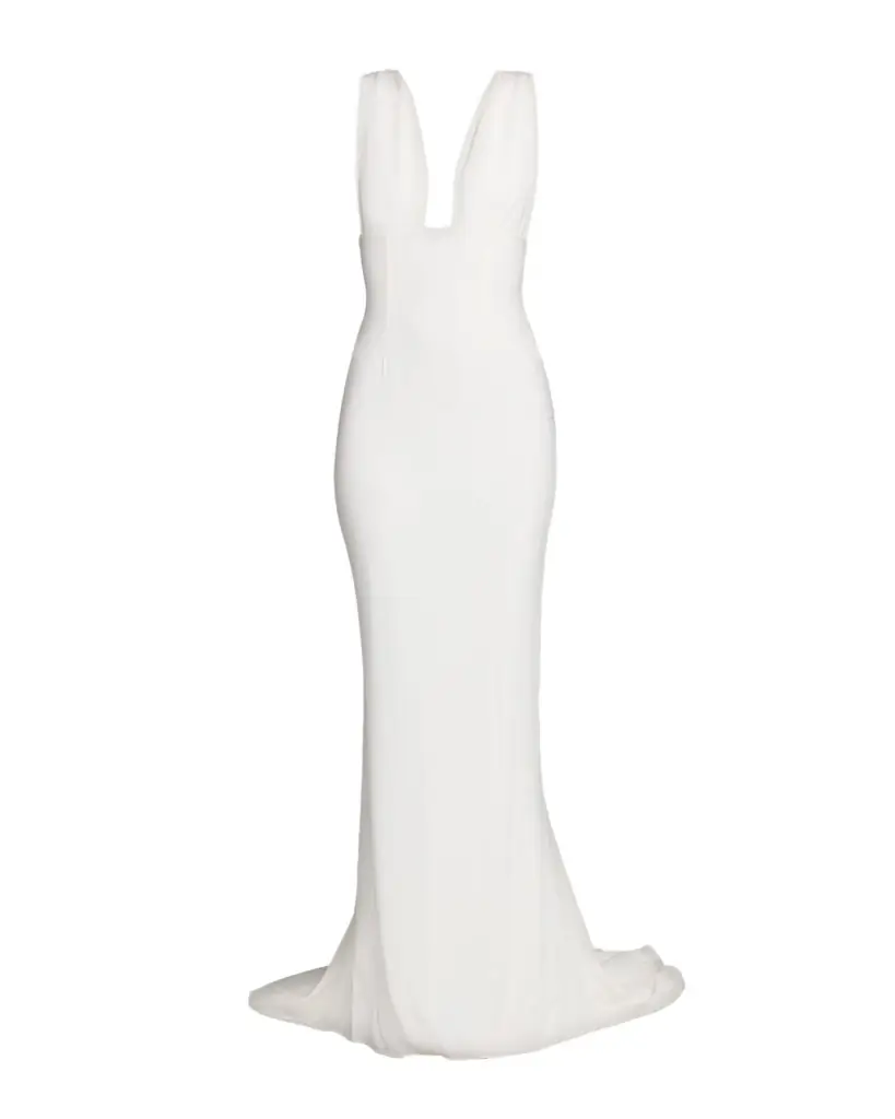 Stella McCartney Plunging Sleeveless Sculpted Trumpet Gown